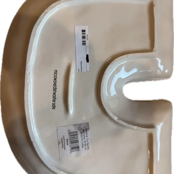 Creative CO-OP Hand-Painted Debossed Stonewear Rainbow Plate 10 x 1 x 7 - Picture 2 of 3